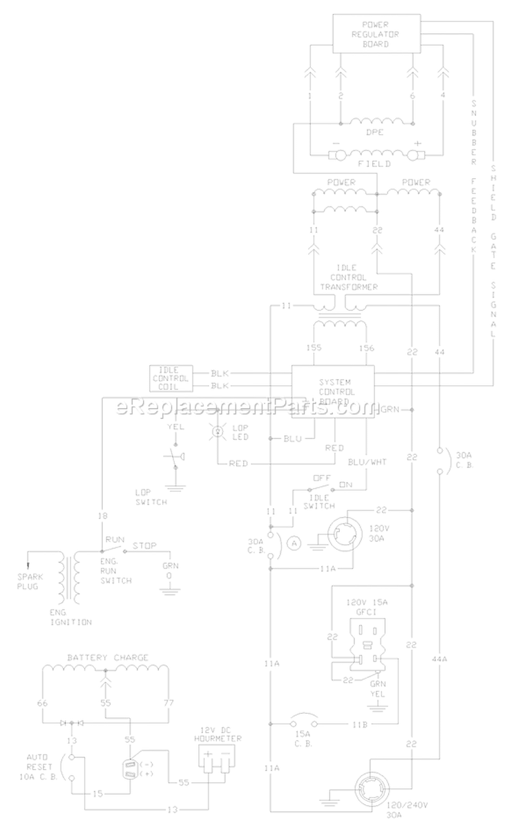 Page D Diagram and Parts List for 1787-0  Briggs and Stratton Generator